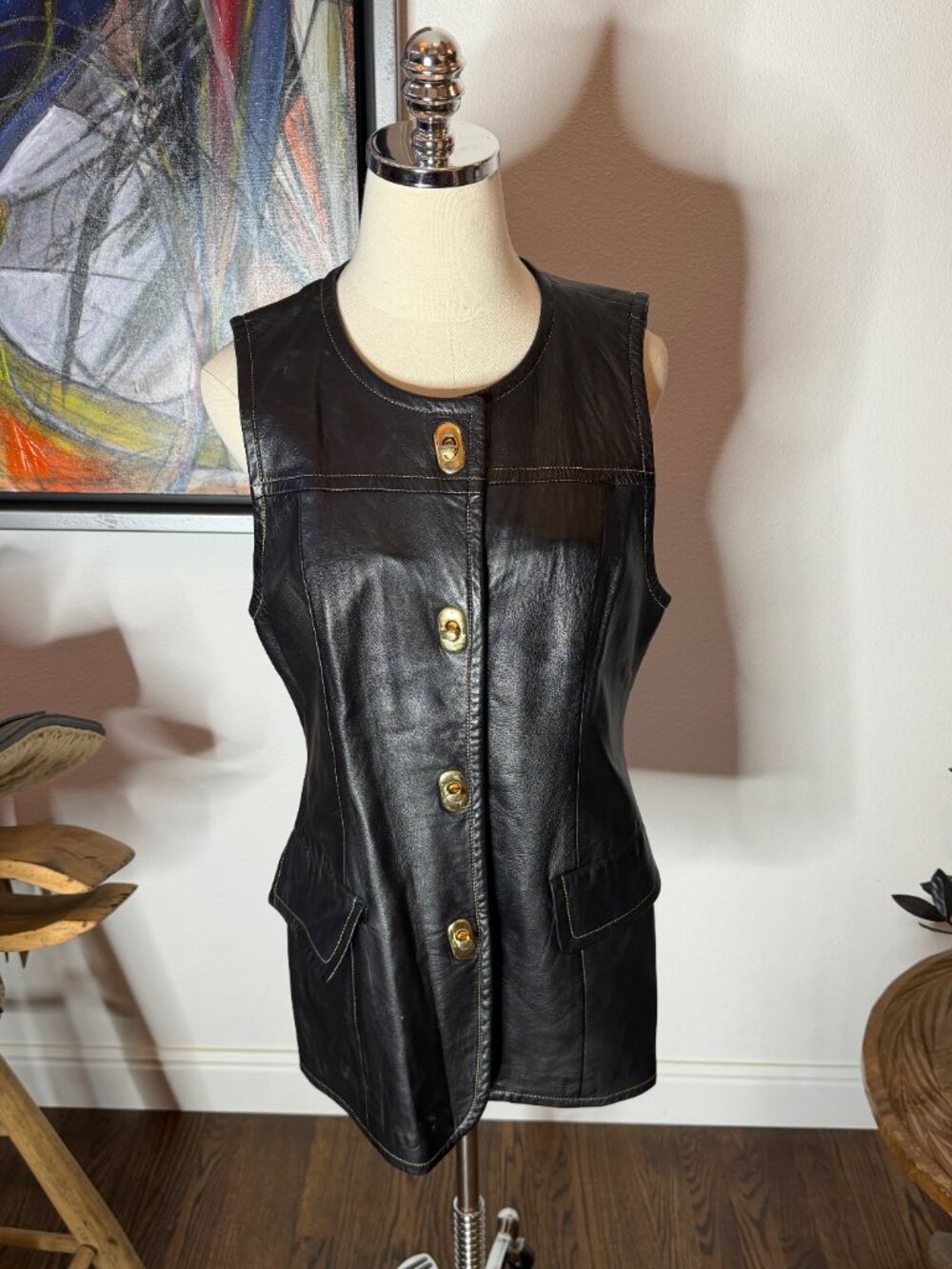 🖤✨ 🖤✨ VINTAGE DANIER Genuine Leather Vest – Women's Medium | Made in Canada